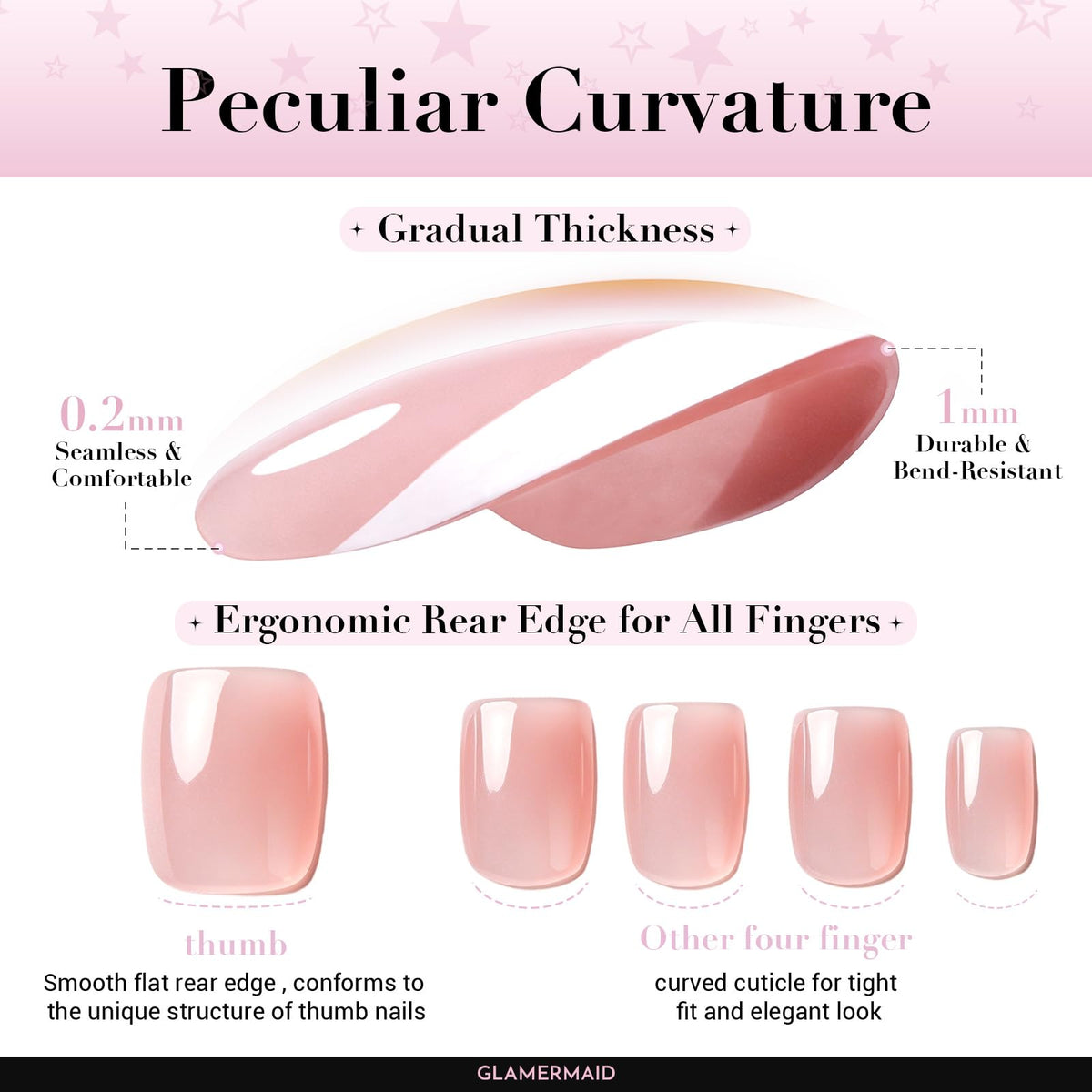 GLAMERMAID Dark Purple Press On Nails in packaging
