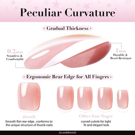 GLAMERMAID Dark Purple Press On Nails in packaging