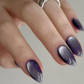 GLAMERMAID Dark Purple Press On Nails side view