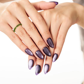 GLAMERMAID Dark Purple Press On Nails with adhesive tabs