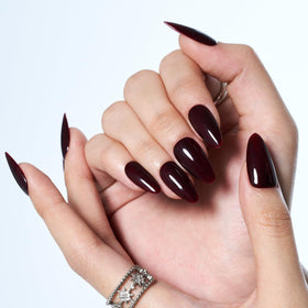 GLAMERMAID Dark Red Press on Nails with accessories