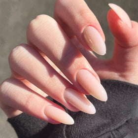 GLAMERMAID Press on Nails Medium Almond showing gel finish