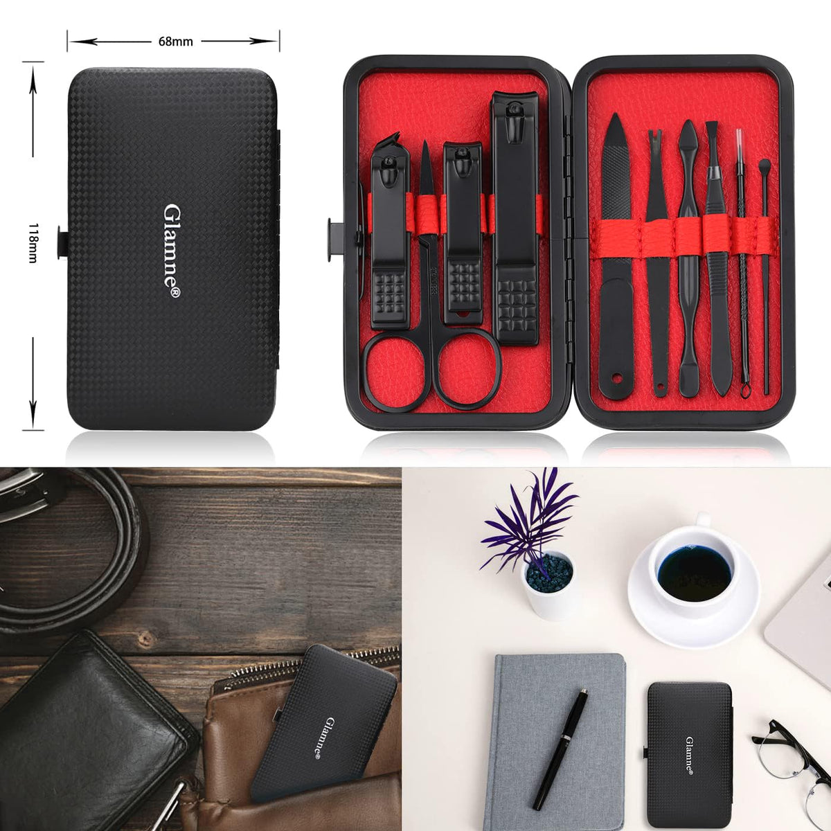 GLAMNE Manicure Set tools with ergonomic handles