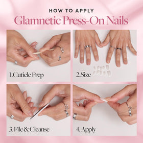 Glamnetic Brush On Nail Glue 0.24oz with press-on nails
