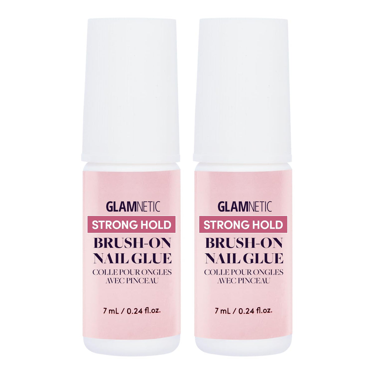 Glamnetic Brush On Nail Glue 2-Pack front view with packaging