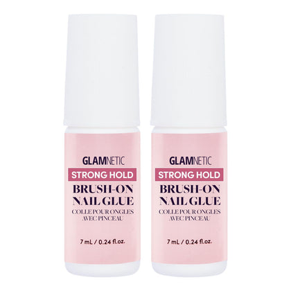 Glamnetic Brush On Nail Glue 2-Pack front view with packaging