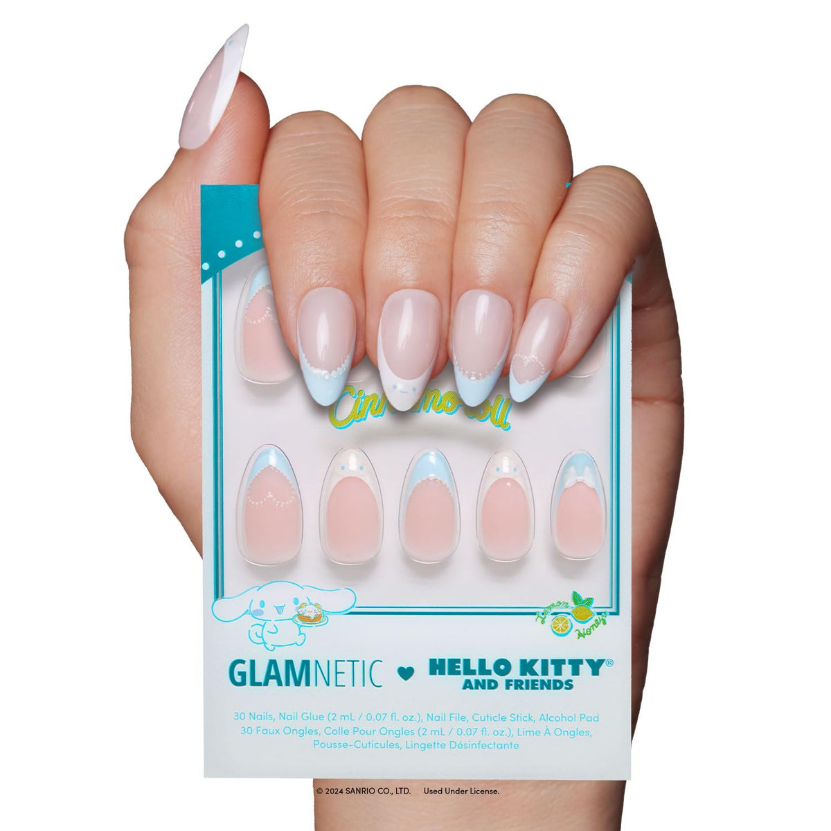 Glamnetic Cinnamoroll French Tip Press On Nails front view