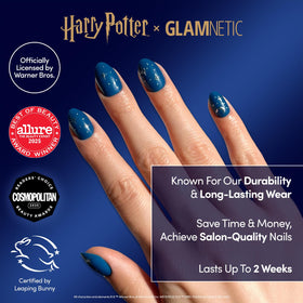 Glamnetic Luna Lovegood Press On Nails blue celestial design