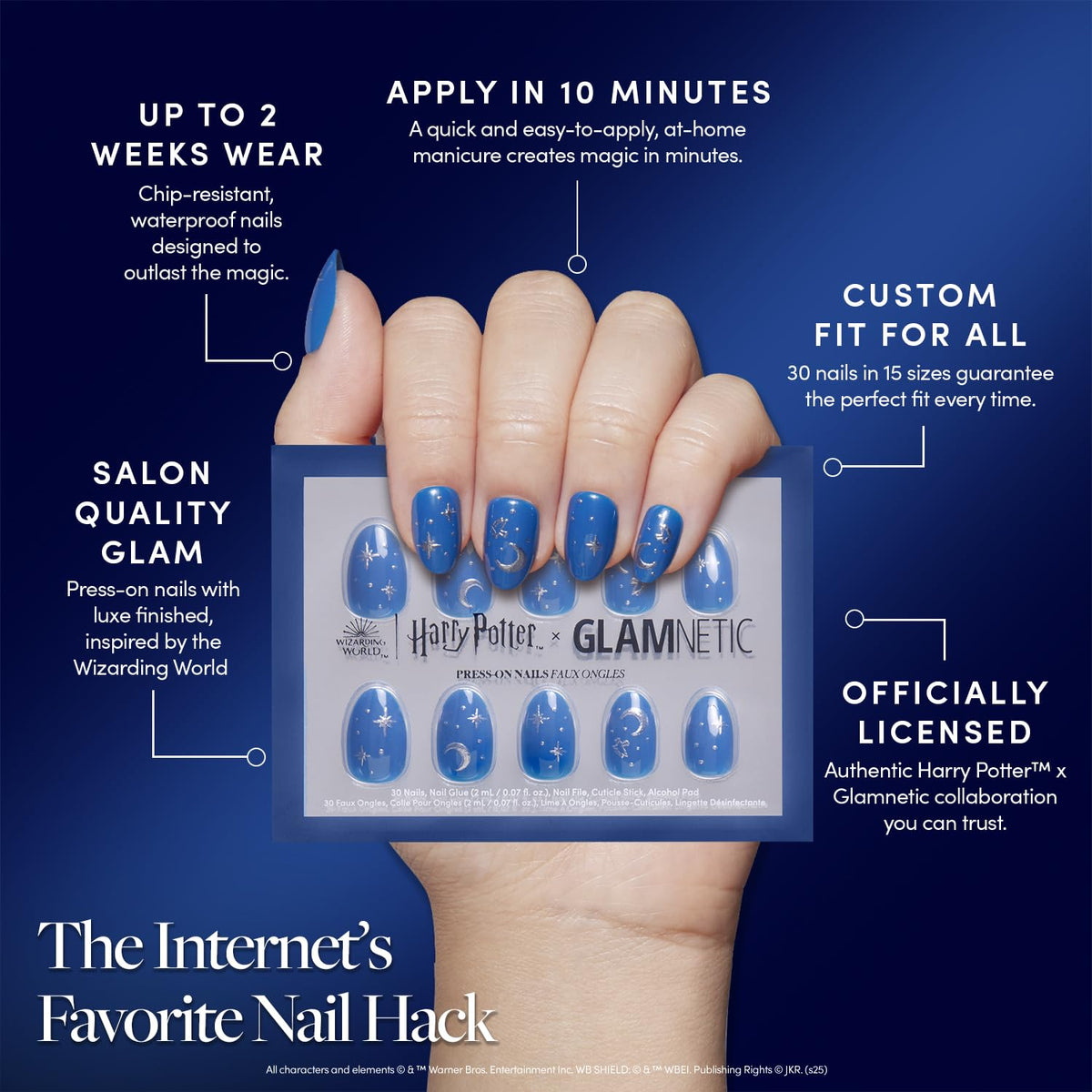 Glamnetic Luna Lovegood Press On Nails set with accessories