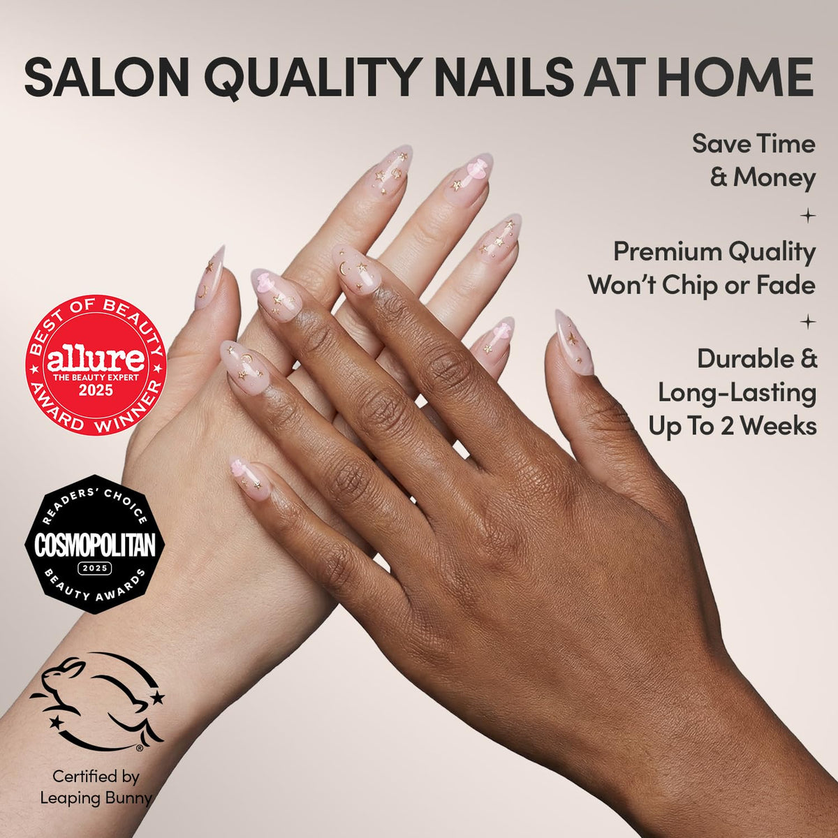 Glamnetic My Melody Press On Nails packaging and included accessories