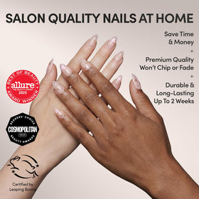 Glamnetic My Melody Press On Nails packaging and included accessories