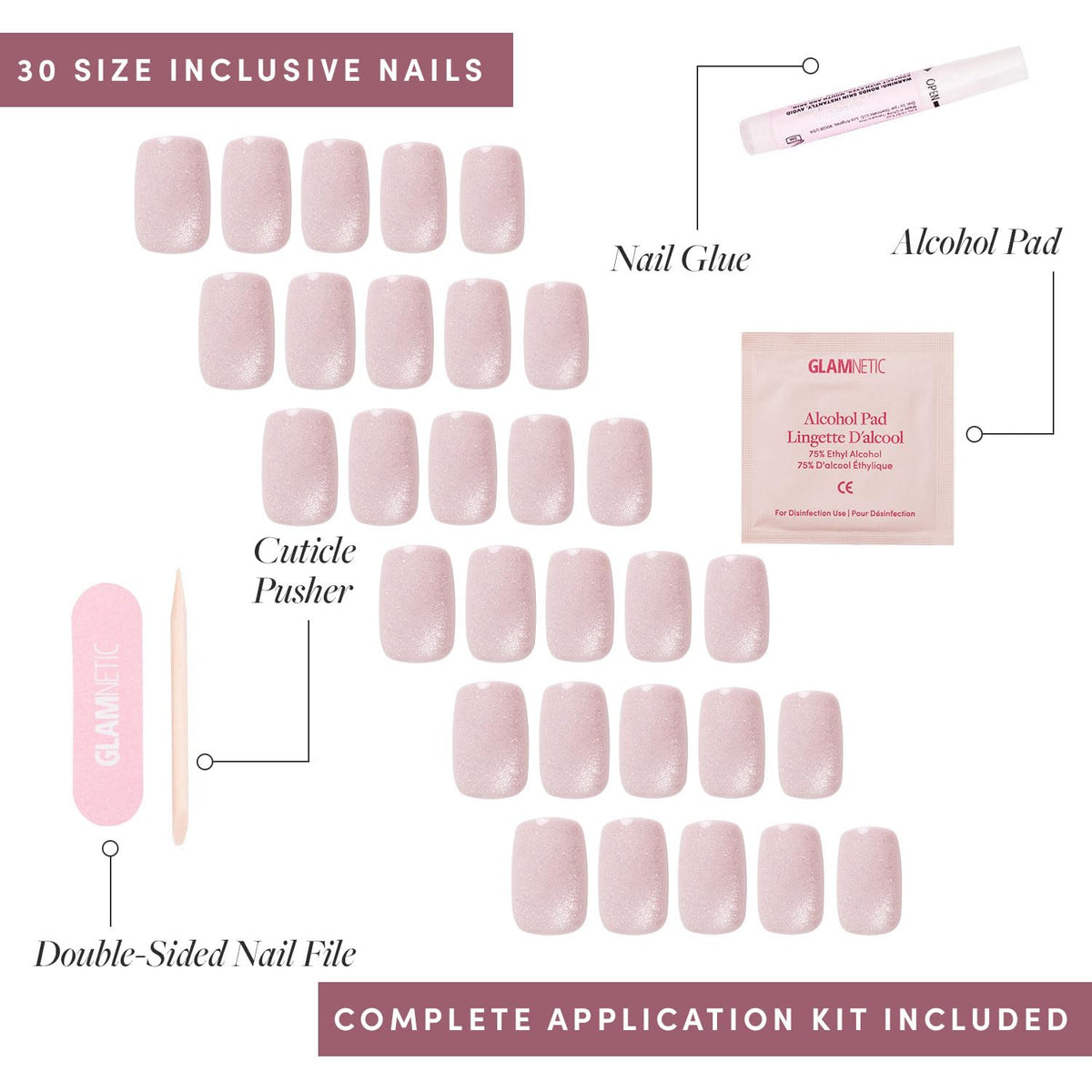 Glamnetic Press On Nails application process with nail glue