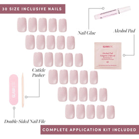 Glamnetic Press On Nails application process with nail glue