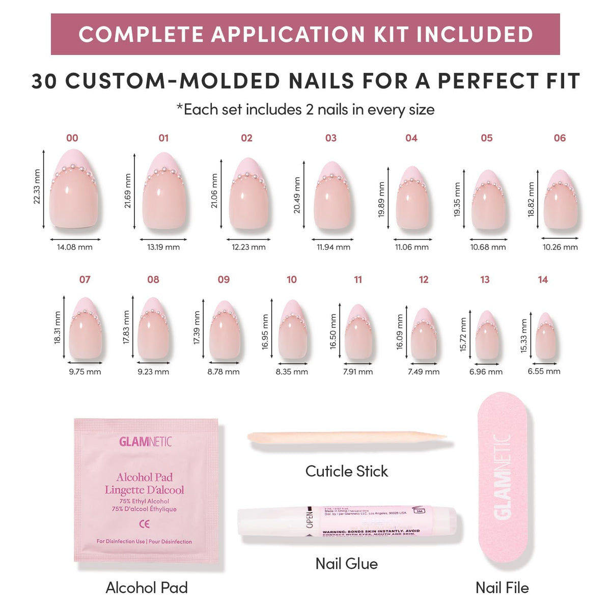 Glamnetic Press On Nails application process with nail glue