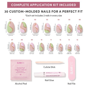 Glamnetic Press On Nails application process with nail glue