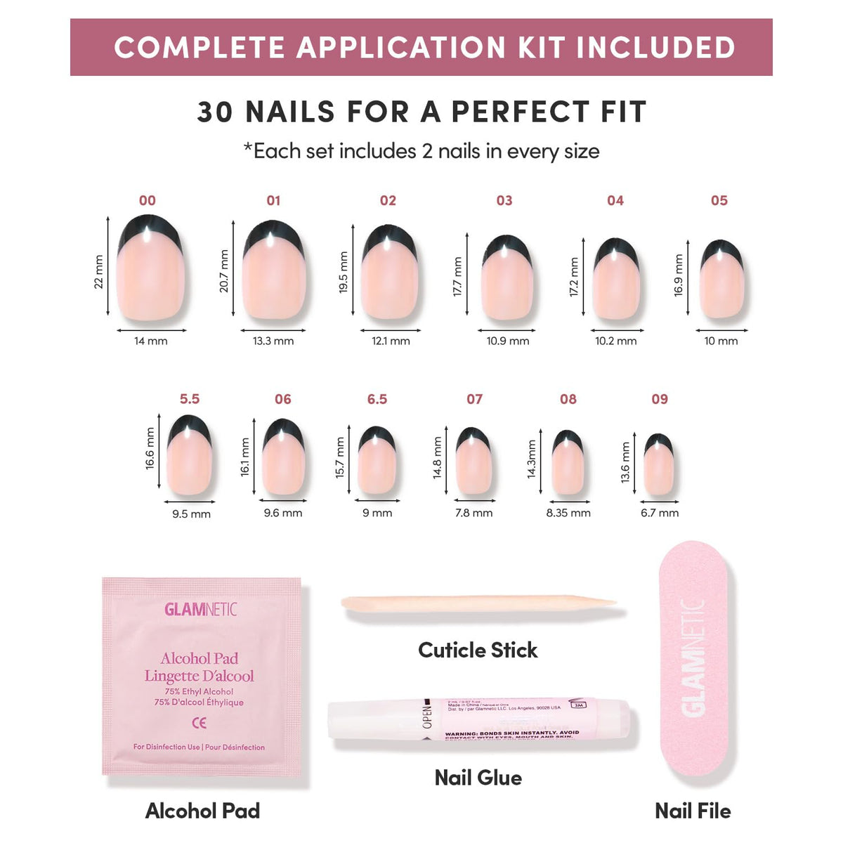 Glamnetic Press On Nails applied on natural nails