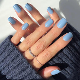 Glamnetic Press On Nails Cashmere Blue front view