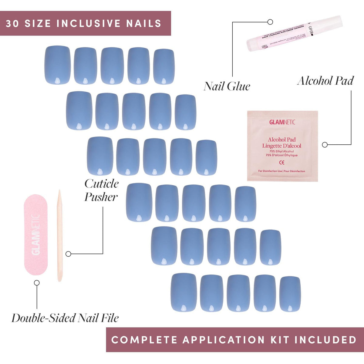 Glamnetic Press On Nails Cashmere Blue lifestyle scene