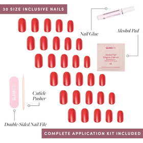 Glamnetic Press On Nails Cherry Glaze detailed view