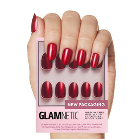 Glamnetic Press On Nails Cherry Glaze full kit front view