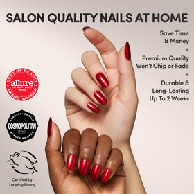 Glamnetic Press On Nails Cherry Glaze short round shape