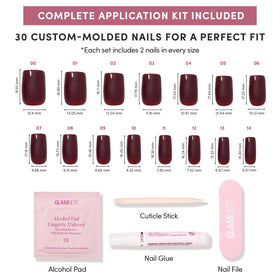 Glamnetic Press On Nails Cherry Mocha on model's hands