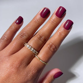 Glamnetic Press On Nails dark maroon full kit front view