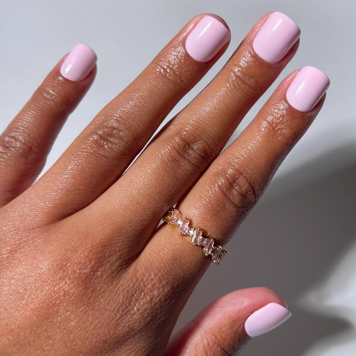 Glamnetic Press On Nails extra short glossy light pink front view