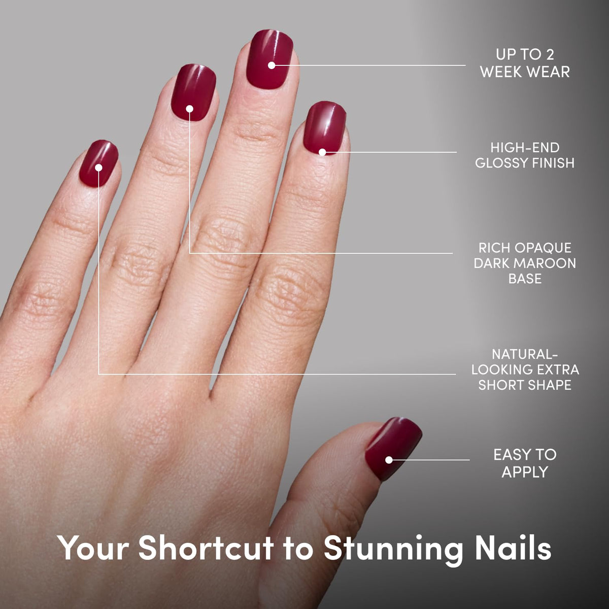 Glamnetic Press On Nails extra short size comparison