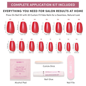 Glamnetic Press On Nails in Glazed Red on a hand model