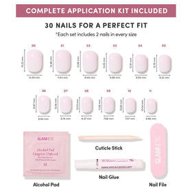 Glamnetic Press On Nails in packaging with product details