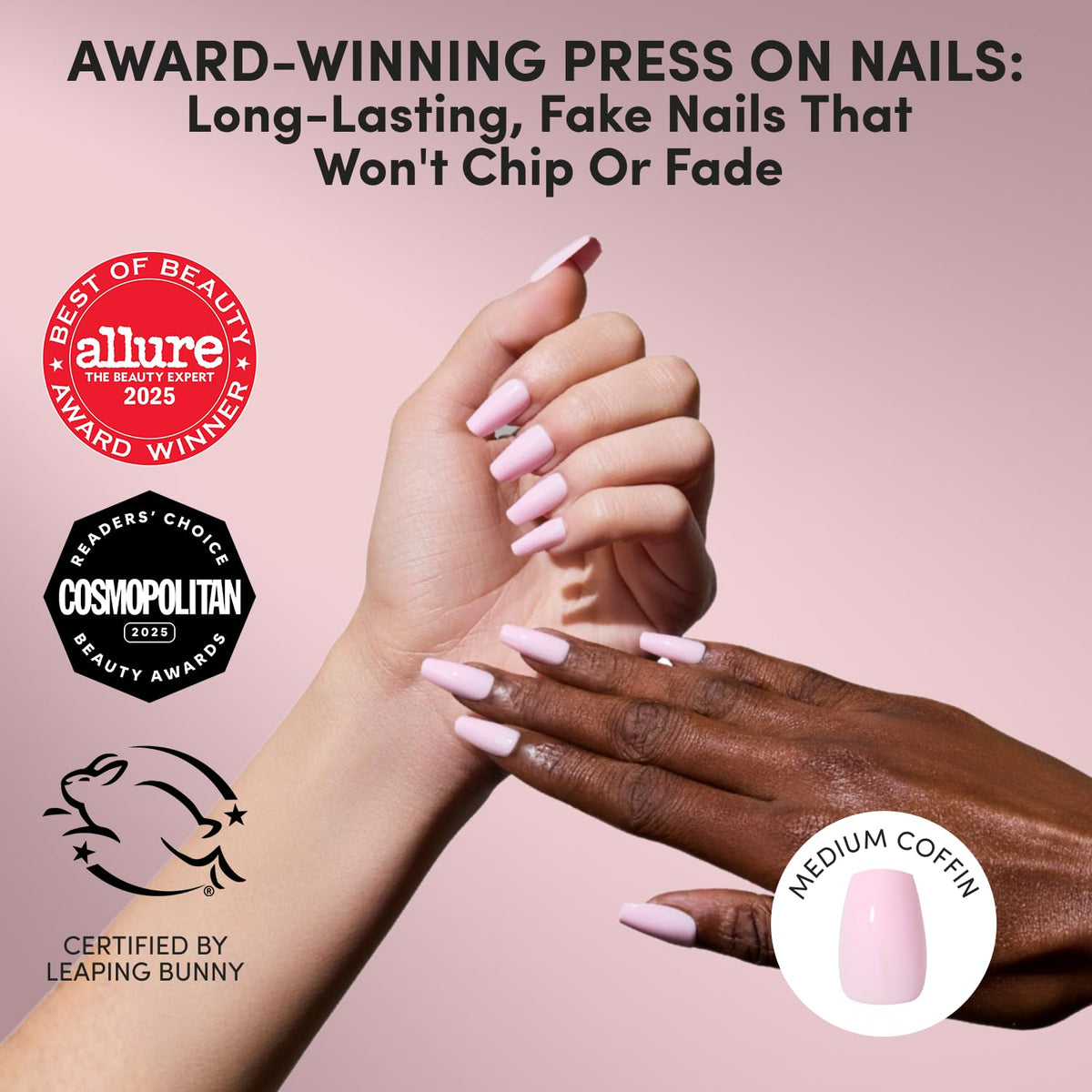 Glamnetic Press On Nails kit contents including glue and file