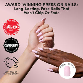 Glamnetic Press On Nails kit contents including glue and file
