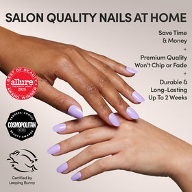 Glamnetic Press On Nails Lilac colour with glossy finish