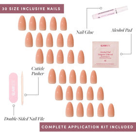 Glamnetic Press On Nails Medium Almond glossy finish double-sided nail file