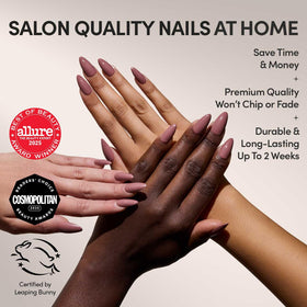 Glamnetic Press On Nails Medium Almond glossy finish side view