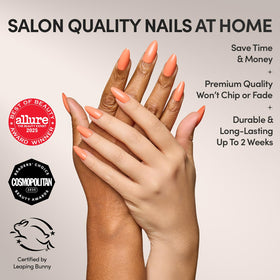 Glamnetic Press On Nails Medium Almond glossy finish side view