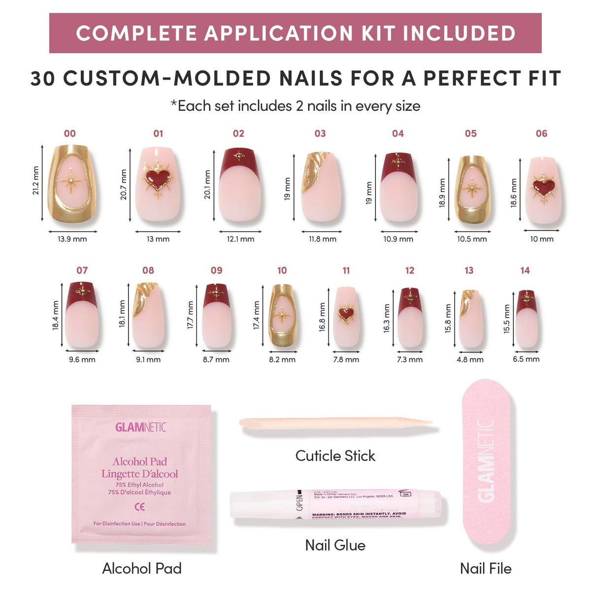 Glamnetic Press On Nails medium coffin style close-up