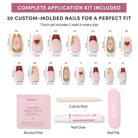 Glamnetic Press On Nails medium coffin style close-up