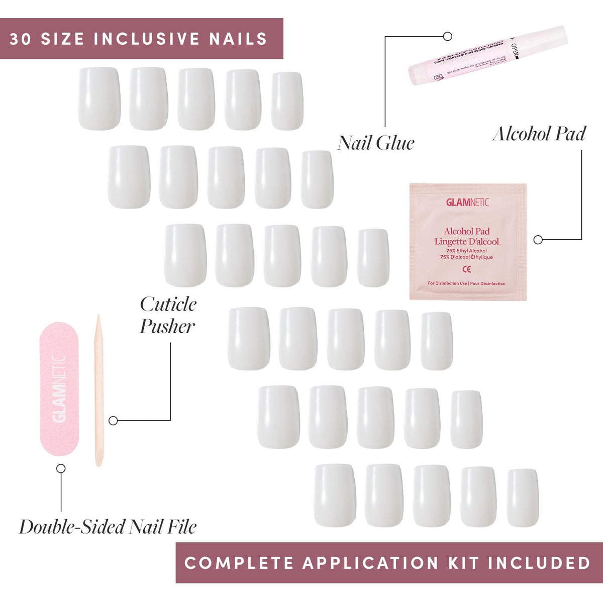 Glamnetic Press On Nails medium square shape comparison