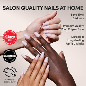 Glamnetic Press On Nails milky blush colour close-up