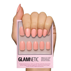 Glamnetic Press On Nails Peach Coral front view with 30 pieces