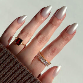 Glamnetic Press On Nails Short Almond Glazed Fake Nails front view