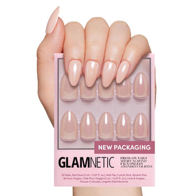 Glamnetic Press On Nails Short Almond Glazed Full Kit front view