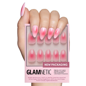 Glamnetic Press On Nails Short Almond glossy design front view