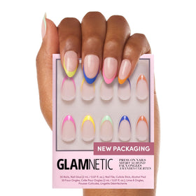 Glamnetic Press On Nails Short Almond glossy finish front view