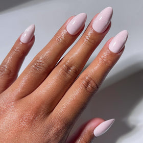 Glamnetic Press On Nails Short Almond glossy finish front view