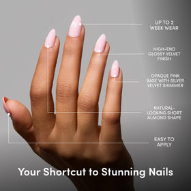 Glamnetic Press On Nails Short Almond glossy finish packaging