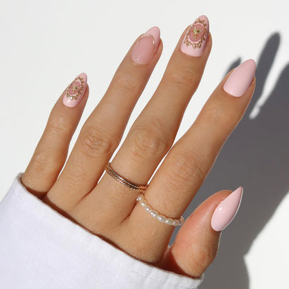 Glamnetic Press On Nails Short Almond glossy front view
