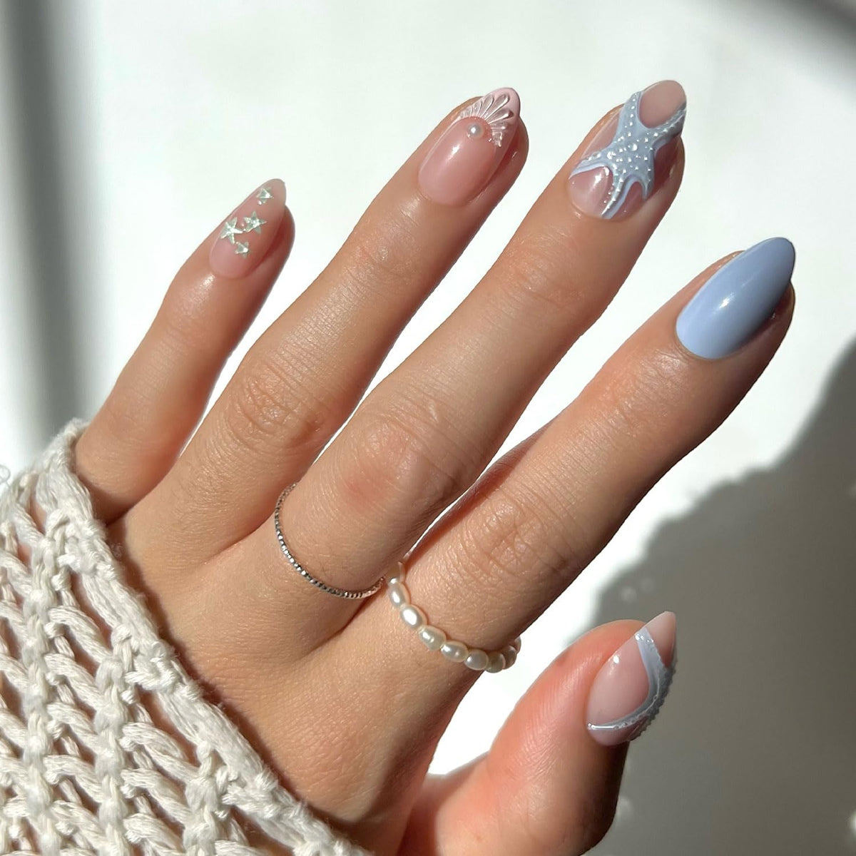 Glamnetic Press On Nails Short Almond glossy front view